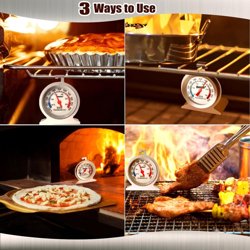 DUNUO 2-Pack Oven Thermometer for Gas Oven, 50-300°C/100-600°F Smoker Temperature Gauge with 304 Stainless Steel, Analog Instant Read Cooking Thermometer - Image 5